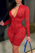 Load image into Gallery viewer, See-through Zipper Collar Romper
