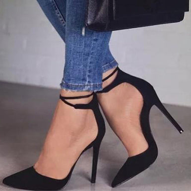 Pointed Toes Wrapped Ankle Straps