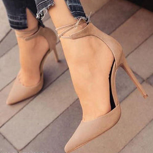 Pointed Toes Wrapped Ankle Straps